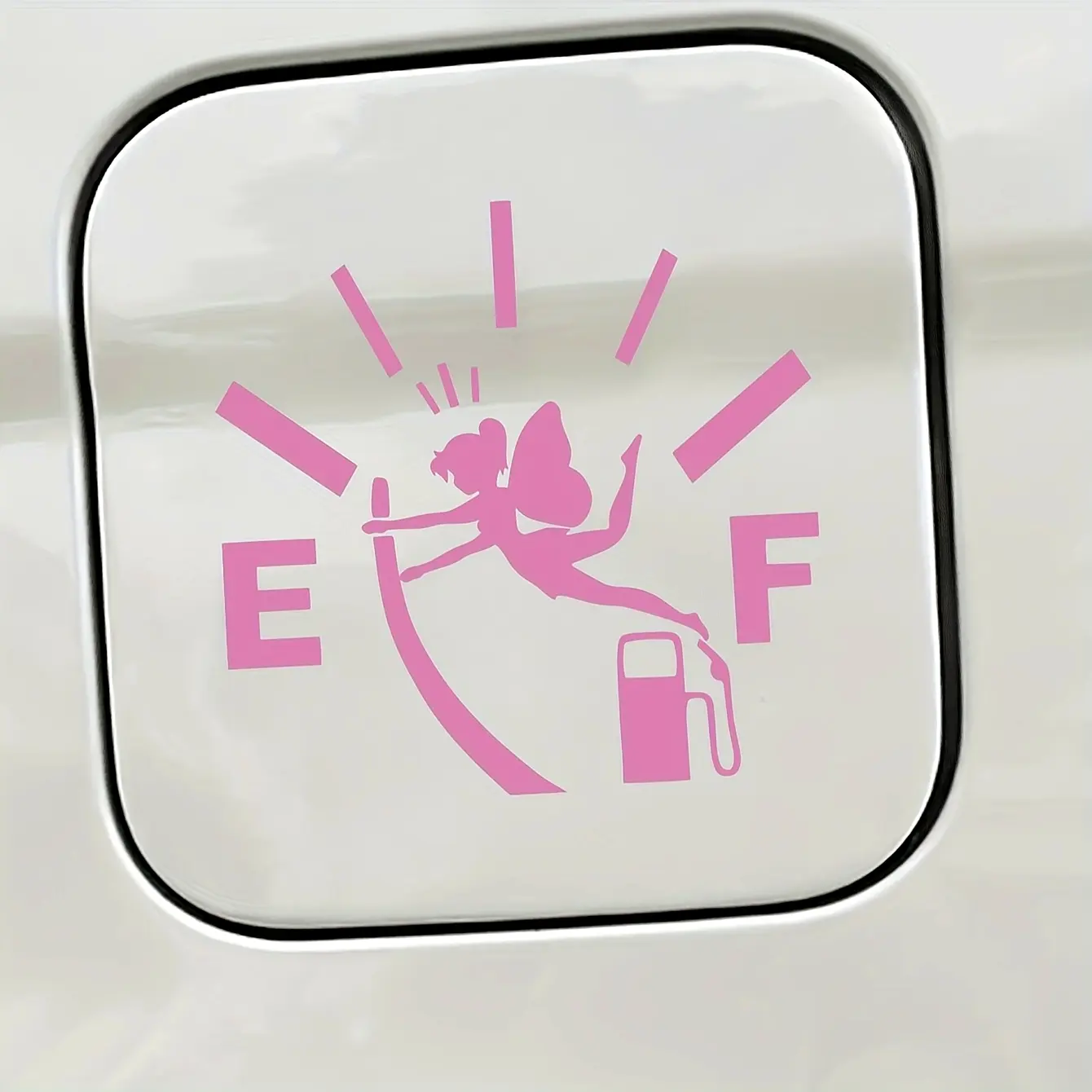 Cute Fairy Car Fuel Cap Sticker, Adorable Design for Small Cars, Adds Magical Charm, Trendy Car Accessory, Girly Car Accessories, Eye-Catching Fuel Cap Decoration, Car Stickers
