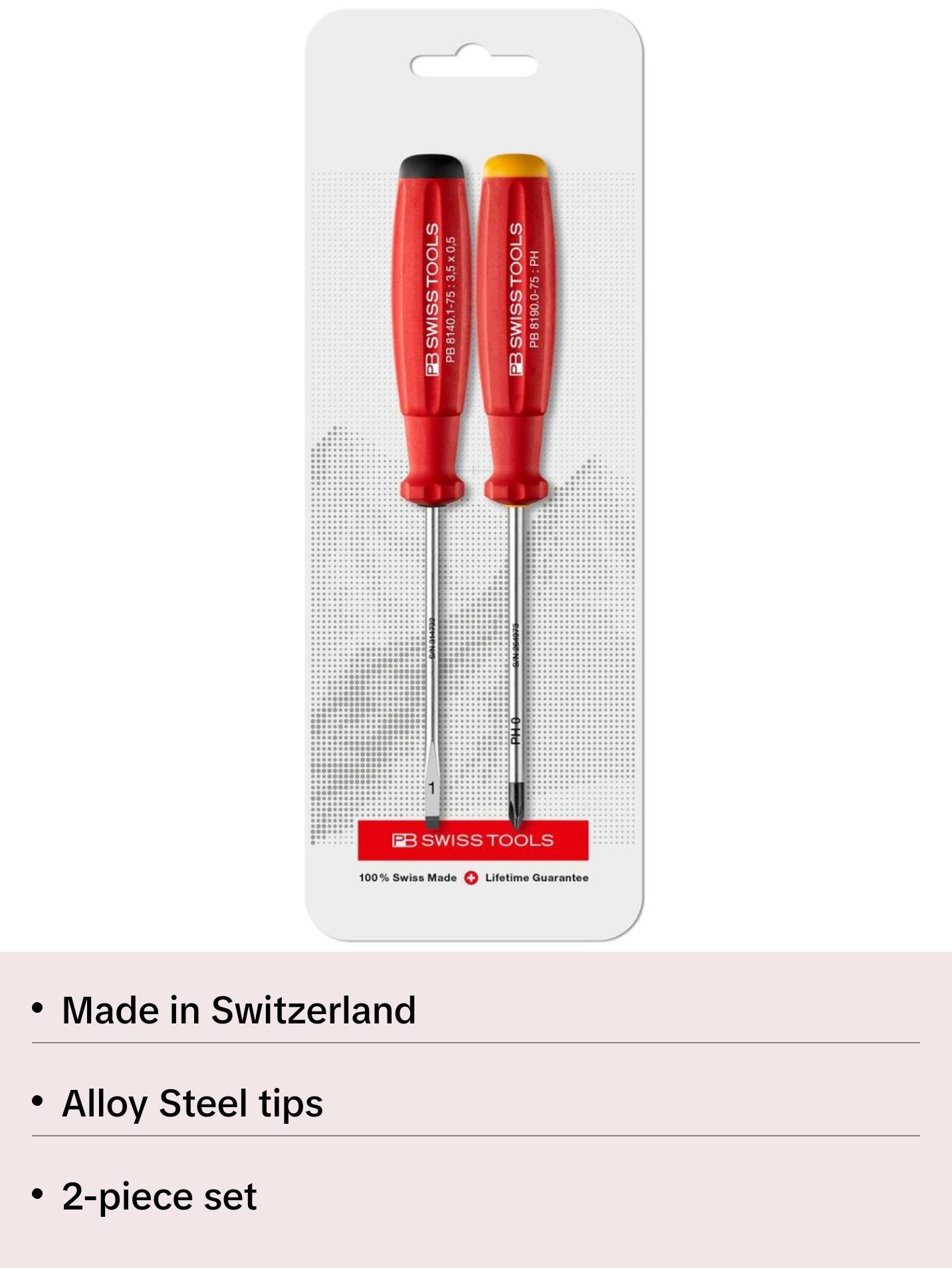 PB Swiss Tools PB 8260.CN SwissGrip Screwdriver Set, 2-Component, 2pcs