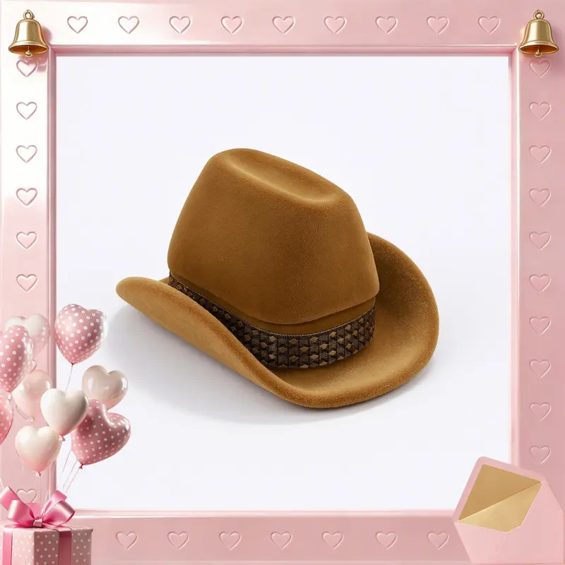 KissYan Cowboy Hat Jewelry Box - Retro Western Gift Idea Surprise Jewelry Packaging for Rings Earrings Necklaces Unique Gift Box for Cowgirls & Cowboys