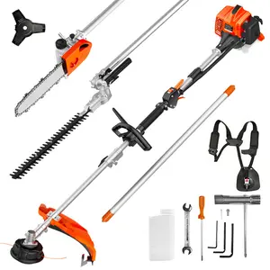 【fathersdaygift】NEOTEC 26cc 4-in-1 Gas Weed Eater with Pole Saw, Hedge Trimmer & Brush Cutter, Multi-Function String Trimmer for Lawn & Yard Care