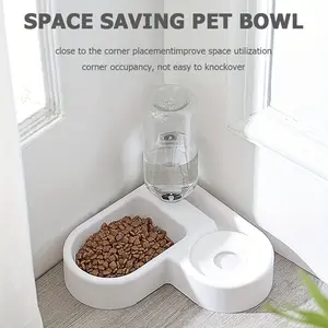 Heart-Shaped Cat Water Bowl with Automatic Dispenser, 2-in-1 Pet Food and Water Feeder for Cats and Small Dogs, Anti-Wet Mouth Design
