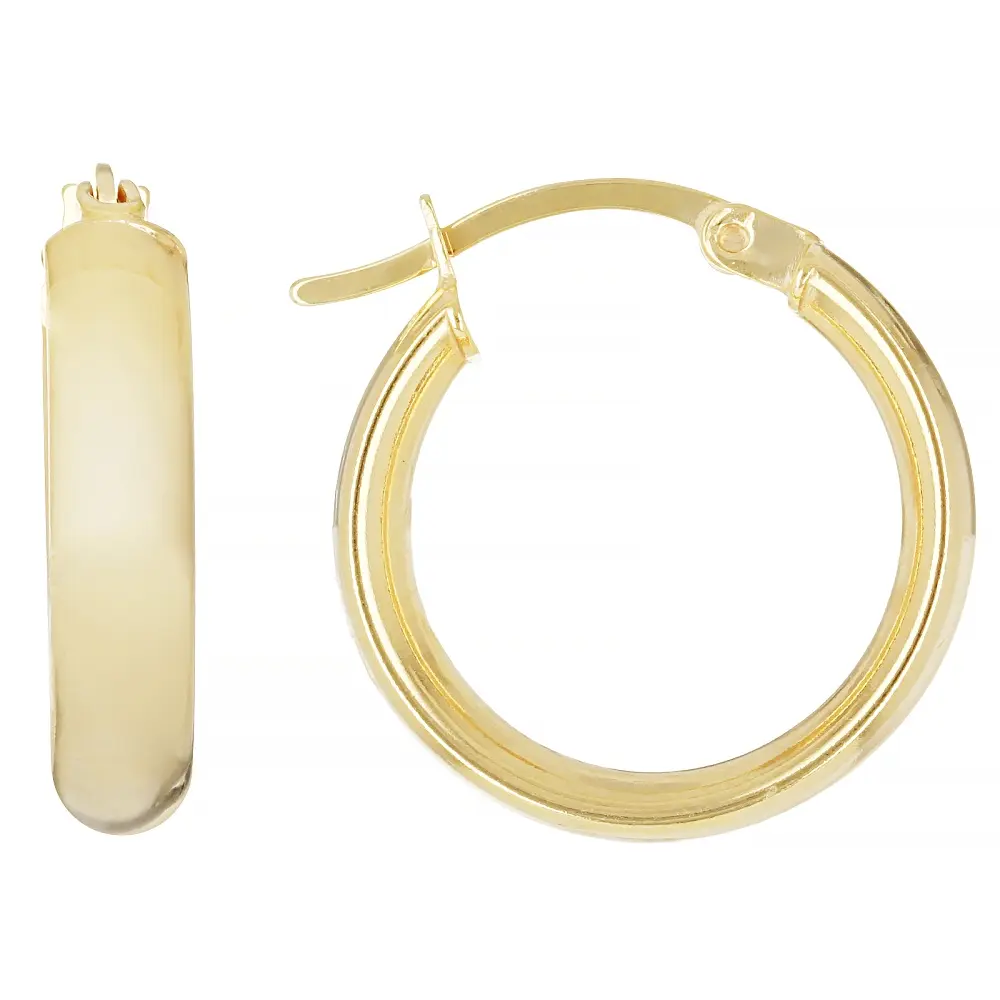 JTV 18K Gold Over 325 Silver .75" Polished 4mm Hoop Earrings