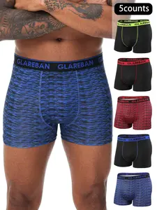 5pieces Pack Print Men Boxer Shorts Fashion Style Underwear Male Brand Boxer And Underpants For Homme Set Slip Panties Sports Underwear Boxers