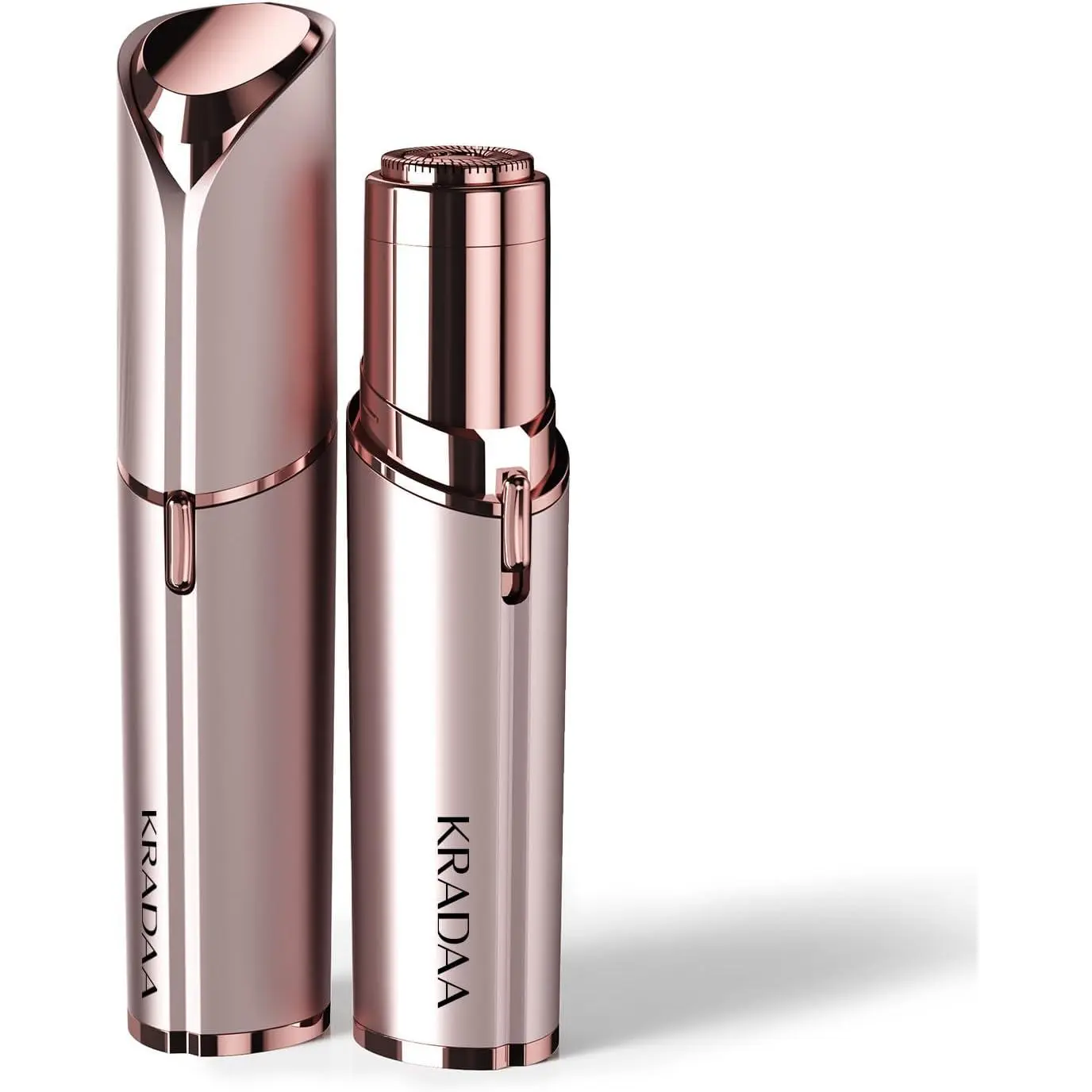 Women's Facial Hair Trimmer - Electric Face Razor with LED Light, Easy Hair Removal, Painless Instant Results, Mini Travel Shaver (Rose Gold)
