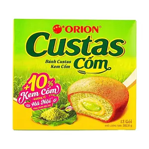 ORION Custard Cake Vietnam Hanoi Pandan Flavor - 12 pcs (282g) - Classic Vietnamese Snack, Afternoon Tea Treat