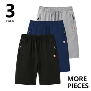 3-Pack Men’s Casual Outdoor Shorts - Lightweight Athletic Shorts with Side Zip Pockets & Drawstring Waist - Ideal for Running Workouts & Travel - Perfect Holiday Gift - Menswear Tropical Menswear