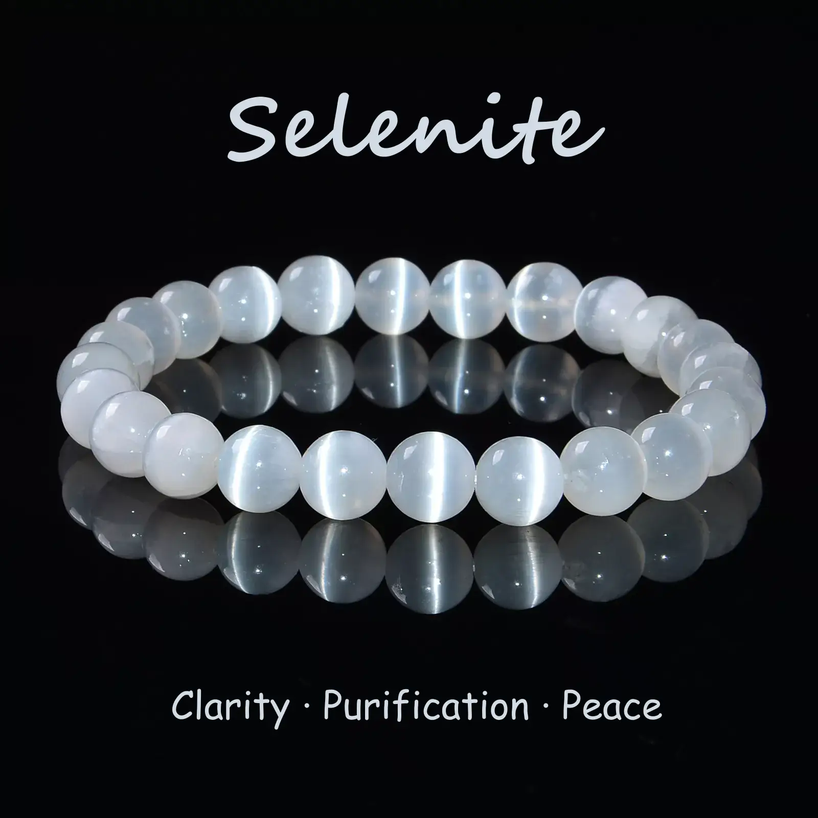 Selenite Natural Crystal Bracelet，High Quanlity Fashionable And Elegant, Unisex, Suitable For Various Occasions, Crystal Bracelet Jewelry