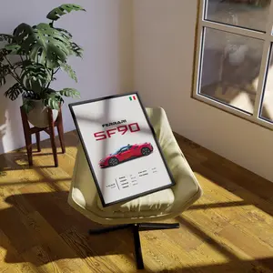 Ferrari SF90 Poster, Luxury Sports Car Wall Art, 2019 Model Detailed Specs Print, Canvas Wall Decor, Automotive Decor for Car Enthusiasts