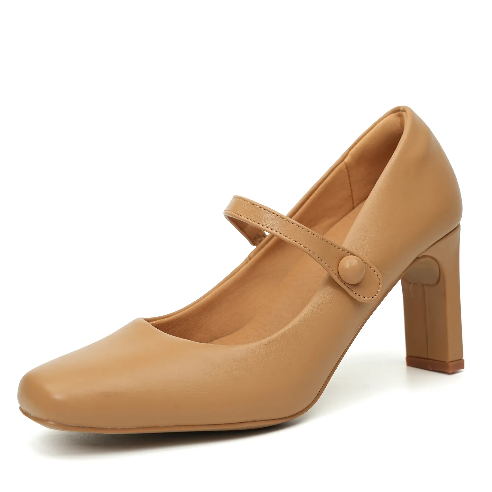 Ortho+rest Women's Minimalist Block Heel Mary Jane Shoes, Synthetic Square Toe Pumps with a Stacked Heel, Business, Elegant, Chunky Stacked Heel, Heeled Mary Jane Shoes