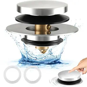 Bathtub Drain Stopper, Tub Stopper/Bathtub Plug for Tip Toe/Trip Lever/Lift&Turn Tub Drains, Bath Tub Drain Stoppers Designed for 1.5"-1.72" Drain Hole w/3 O-Rings,Chrome Plated