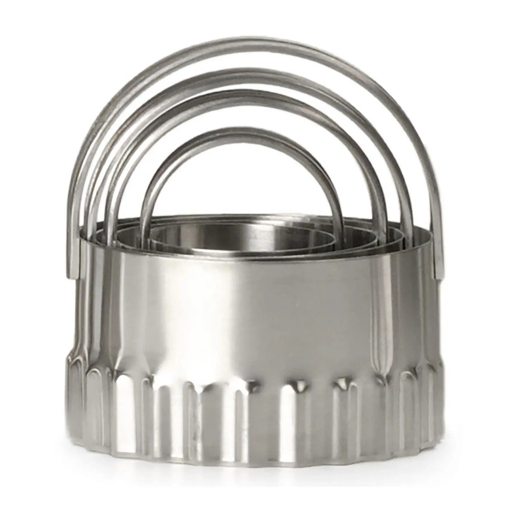 RSVP Set of 4 Round Rippled Biscuit Cutters