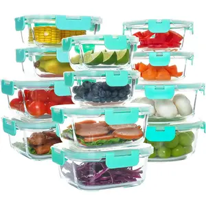 12 Pak Airtight Glass ontainers for  and Tasty  Storage, Multi-Size for Effiient Kithen Storage