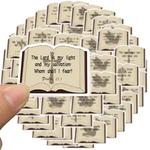 Bible Verse Sticker, 50pcs/set Inspirational Decal, Bible Verse Motivational Faith Decal, Jesus Christian Seal Sticker for School Present