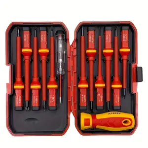 13pcs Magnetic Multipurpose Screwdriver Set with Interchangeable Heads, Durable Steel Tool Set for Electricians and DIY Repairs, Essential Hand Tools for All Projects