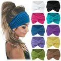 Women's Spandex Sports Headbands (10PCS) - Stretchy, Non-Slip, Breathable, Fashionable One-Size Sweatbands for Adults Female Accessories, Workout, Run & Yoga Fit, Made for Yoga, Makeup, Errands