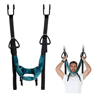 Cervical Neck Traction Device Over Door for Home Use Portable Neck Stretcher Hammock Decompression Home Physical Therapy (Blue)