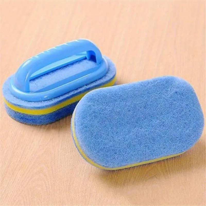 Kitchen Bathroom Toilet Cleaning magic sponge Glass Wall Cleaning Bath Brush Handle Sponge Ceramic Window Slot Clean Brush