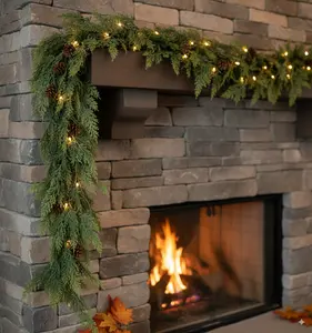 Cedar Vines Decor Items, Low-Maintenance Evergreen Room Decorations - Easy to Shape and Manage for Wreaths, Ceiling, Pipes - Fresh Greenery All Year Round