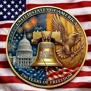 1776–2026 USA 250th Anniversary Hobo Nickel Coin – Commemorative Challenge Coin, Vintage Style Collectible, American Independence Keepsake