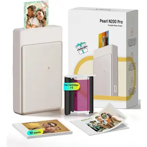 N200 Pro Portable AI Photo Printer,  Mini Picture Printer for  Smartphone, Thermal Dye Sublimation,  Sticker Maker 10 Sheets 2x3 Adhesive Paper & 1 ,