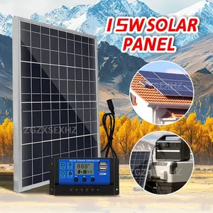 15W Outdoor Solar Panel Portable Charger USB Solar Power Camping Outdoor Suitable for outdoor, camping, for outdoor, cell phone, outdoor, camping, travel, roof, RV, car, etc. emergency power supply Solar Charging