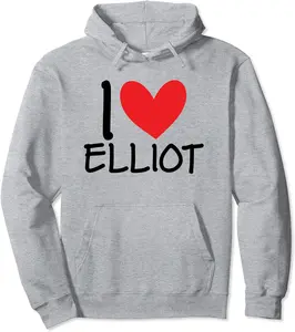 I Love Elliot Name Heart Personalized Men Guy BFF Friend Him Pullover Hoodie - Karenlyn Shop 97B0B2YGHJTV