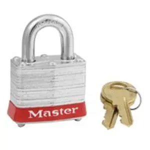 212 MAIN 4-Pin Tumbler Steel Security Padlock, Red Bumper, Key Change Capability, Physical Resistant, for Motorcycle Locks & Security