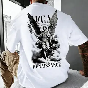 Men's Letter Graphic Print Round Neck Tee, Regular Fit Casual Short Sleeve T-shirt, Men's Summer Top for Daily Wear