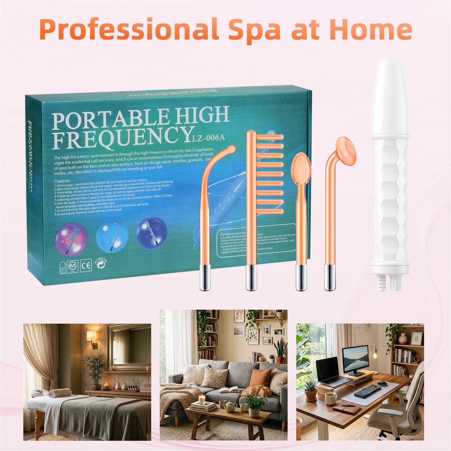 Cotsoco 4-in-1 High Frequency Electrode Wand, Professional Skincare Tools for Women, Comfort Face Bar Electric Massager, Skin Care Gift