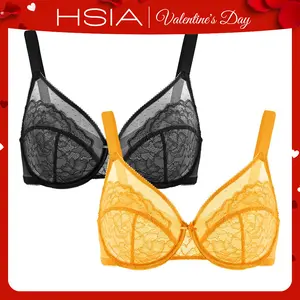 HSIA Enchante Unlined Floral Lace Underwire Plus Size Non-padded Full Coverage Bra Set 2 Pack Womenswear For LIVE