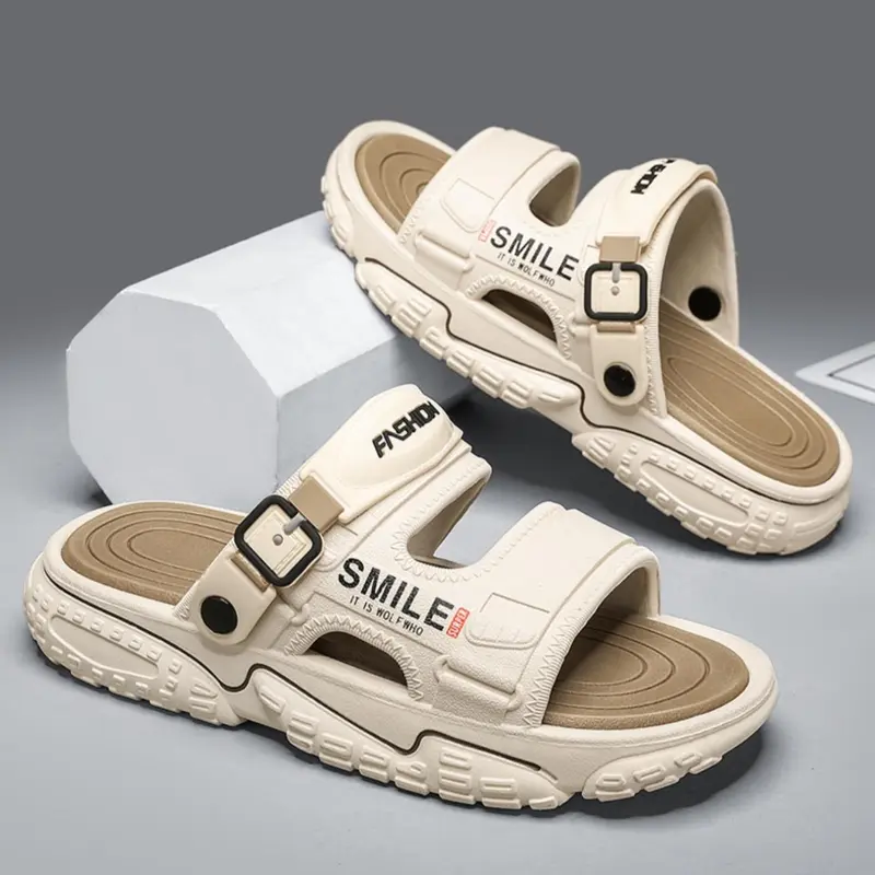 Men's Letter Print Colorblock Slides, Casual Breathable Slides, Affordable Slippers, Comfortable Non-slip Slippers for Indoor Outdoor Beach, Soft Sole Slippers for Daily Wear, Lightweight Breathable Slippers, Summer Beach Slippers
