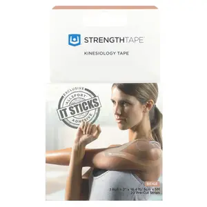 Strengthtape Kinesiology Tape, Beige, 20 Pre-Cut Strips