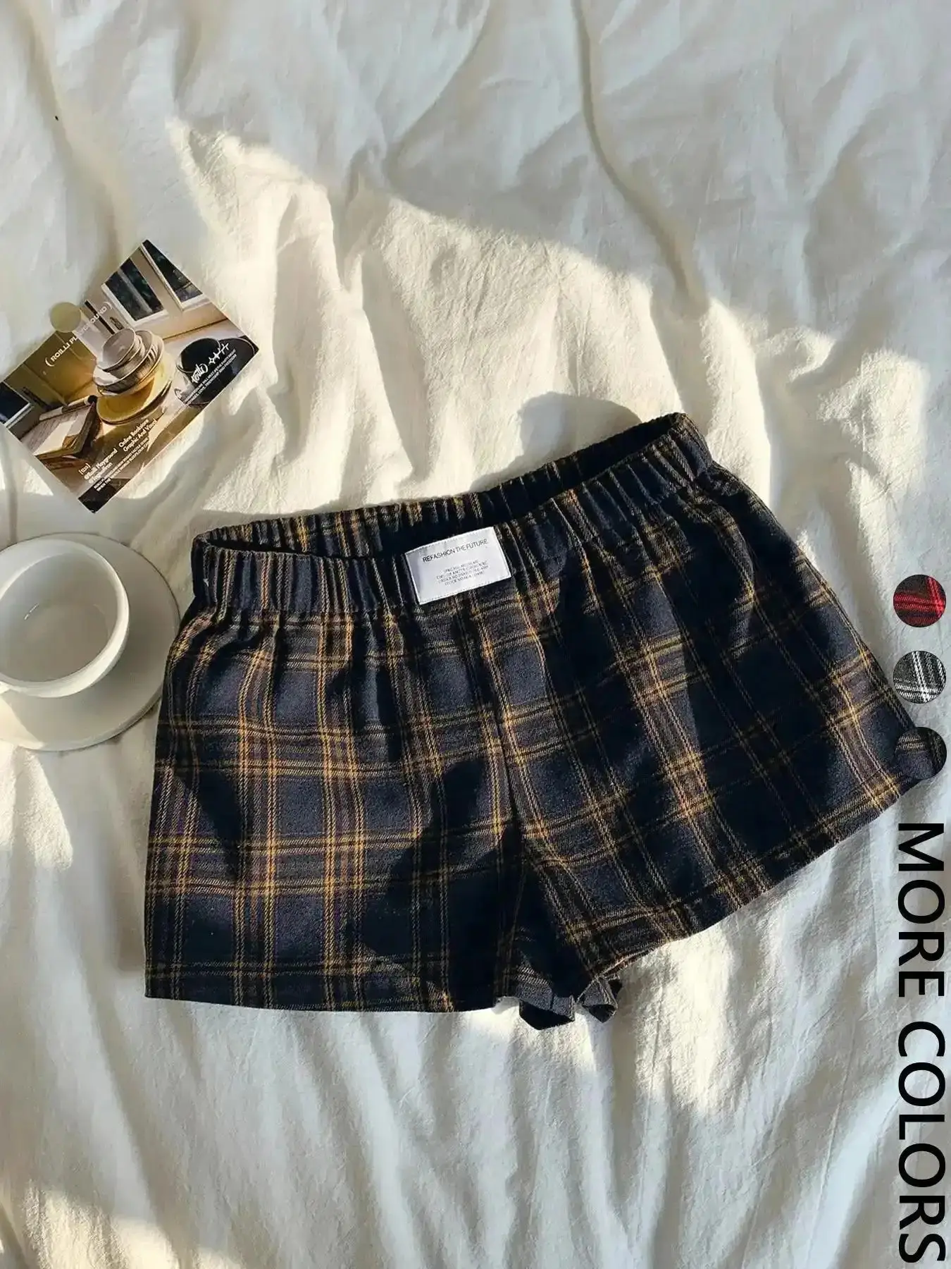 Women's Fitted Plaid Summer-Ready Casual Preppy Everyday-Wear Charming On-Trend Shorts Soft Fabric Spring Fall Loose Fit Boho Style Stretchy Blouse Midi Skirt Coat Quick Dry holiday vibes go to piece