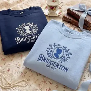 Bridgerton Embroidered Regency Era Sweatshirt, EST 1813 Inspired Crewneck, Period Drama Booktok Sweater, Romantic Book Fan Gift for Women, Cozy Literary Pullover