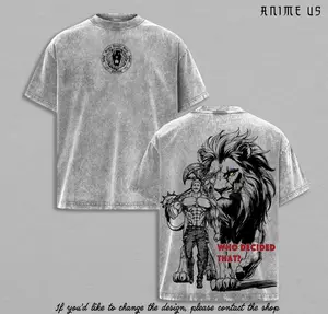Escanor Seven Deadly Sins Lion Sin of Pride Shirt | Anime Vintage Washed Graphic Tee | Oversized Streetwear Shirt for Anime Fans
