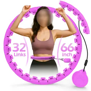 Weighted exercise hoop with 32 links (66 inches), sweet weight ball, suitable for adults Sports and fitness, suitable for women's smart sports devices