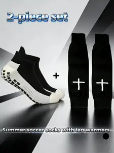 Soccer Sock Set 🧦! Non-slip socks + gaiters, perfect for summer on the pitch. 【Pitch King Set】Unisex 2-piece set