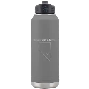 Nevada Heart 32 oz Water Bottle | Dark Gray