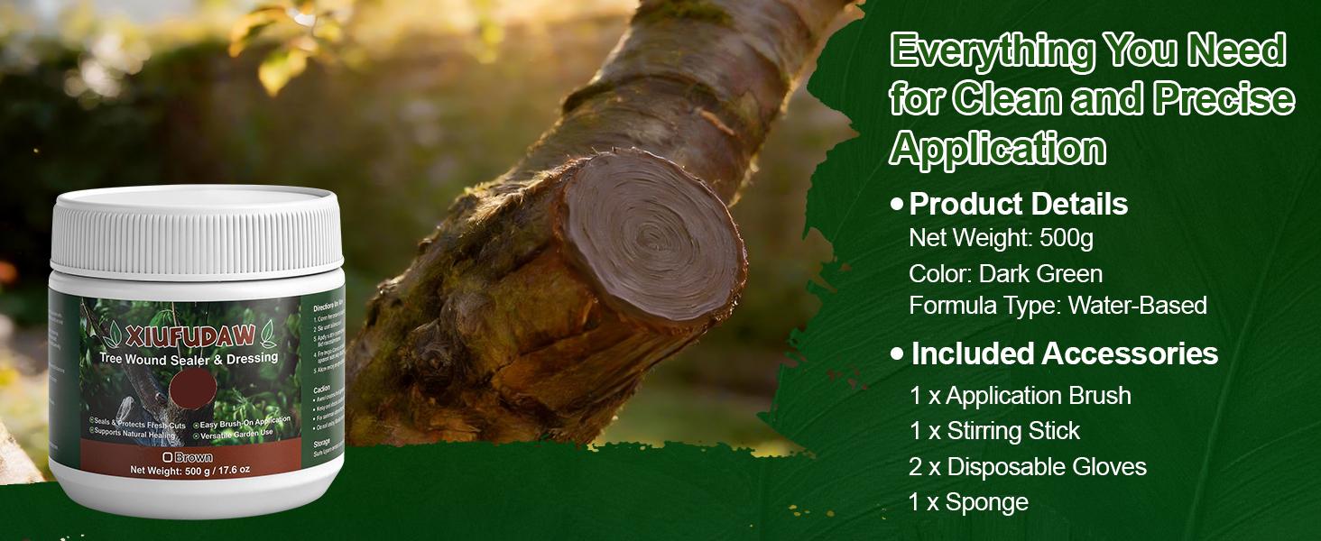 Tree Wound Sealer (17.6 OZ) - Complete Grafting Kit with Grafting Wax, Tree Trunk Paint & Pro Tree Pruning Sealer