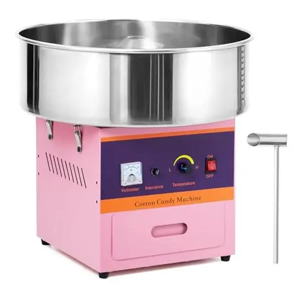 【GARVEE】1000W Commercial Cotton Candy Machine with 21" Stainless Steel Bowl, Digital Temperature Control (149℉-473℉), Sugar Scoop, and Drawer; Ideal for Home Parties, Birthdays, Carnivals