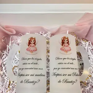 Godparents proposal box with a set of two glasses and a beautiful card