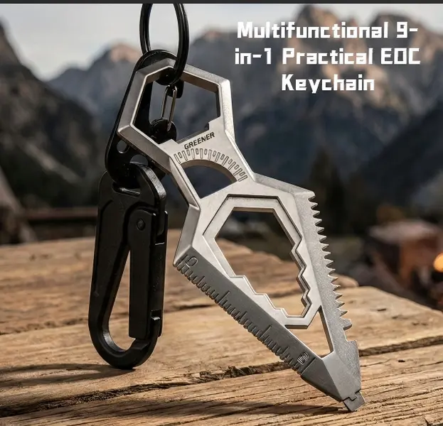 9-in-1 EDC Keychain Pendant Leverage Multitool, Tools and Gadgets with Quick Cutter, Mini Wrench, Smart Tools Gadgets for Home, Outdoor Camping Everyday Carry Fix