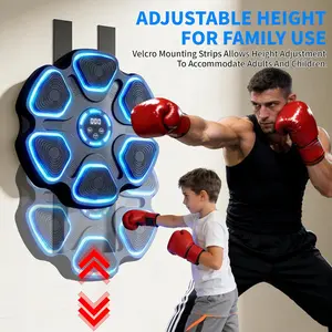 2026 Music Boxing Machine with Gloves for Adults & Kids, Bluetooth Interactive Wall Mounted Punching Trainer, 11 Modes & 9 Speeds, Boxing Reflex Ball Included