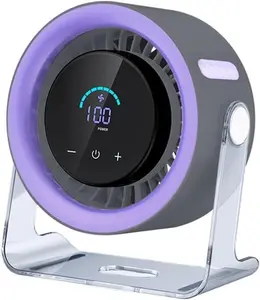【Quiet Personal Cooling】TECHY Small Desk Fan – Purple – Compact Design – Home & Office Use – Low Noise Table Fan