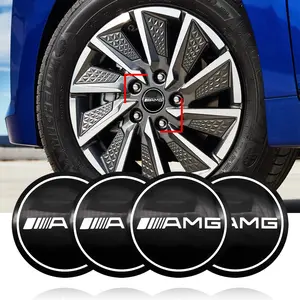 Wheel Center Sticker Decal Compatible with Mercedes-Benz Amg C63 E63 S63 G63 Gt, Wheel HUB Decoration Accessory