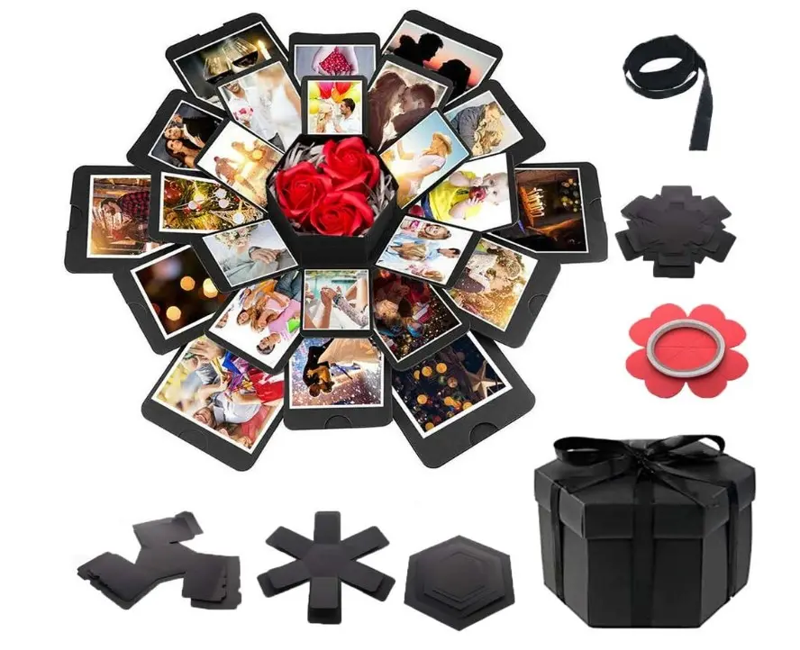 Gift Box Set, Surprise Exploding Love Box for Couples, Sentimental Gift for Wedding, Birthday  Party, Boyfriend, Girlfriend, Scrapbook Style Photo
