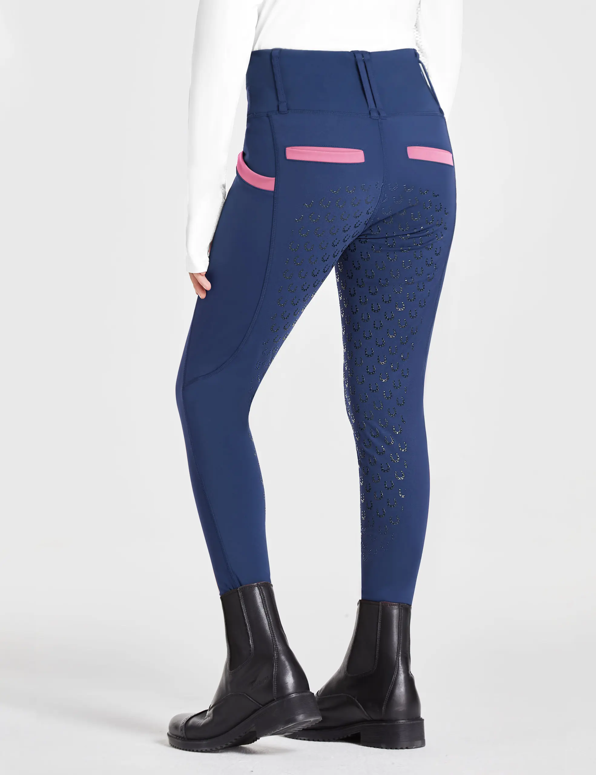 Girls' Full Seat Riding Tights High Waist Equestrian Breeches Silicon Grip