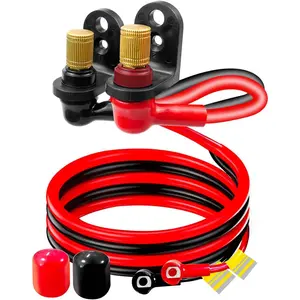 Battery Jump Post Kit with Cable and Mounting Bracket Fit for Can Am X3 Polaris RZR 2 or 4 Seats, Heavy Duty Remote Battery Charging Post Kit for UTV ATV Truck Car Trailer Boat Diesel Engine