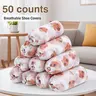 50 counts Disposable Thickened Cartoon Shoe Covers,Home Indoor Non-slip Anti-dirty Foot Cover, Breathable Foot Covers for Shoes Protective Footwear