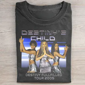 Vintage Destiny's Child Girl Band Graphic Tee - Destiny Fulfilled Tour 2005 Merch - 90s Iconic Music Shirt - Kelly Rowland and Michelle Williams Shirt - 90s R&B Music Band